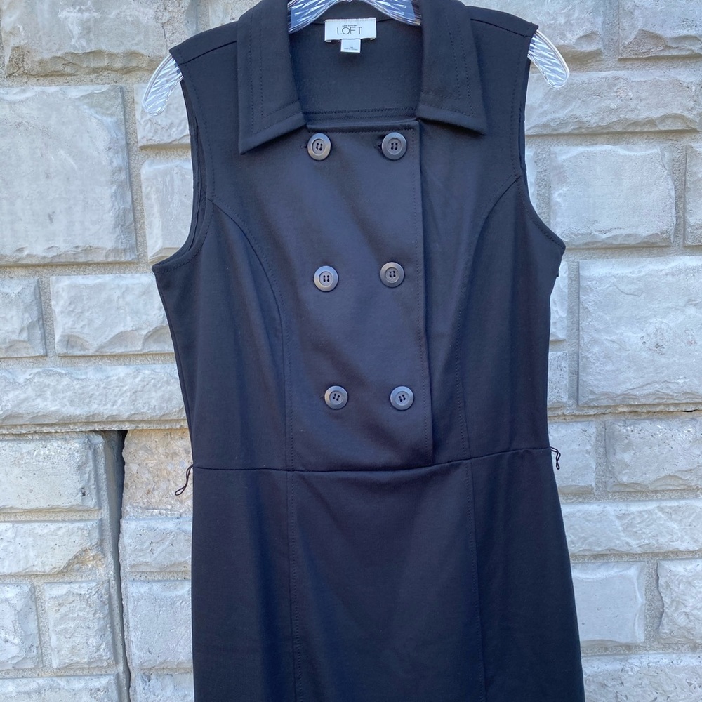 Loft Black Button Dress